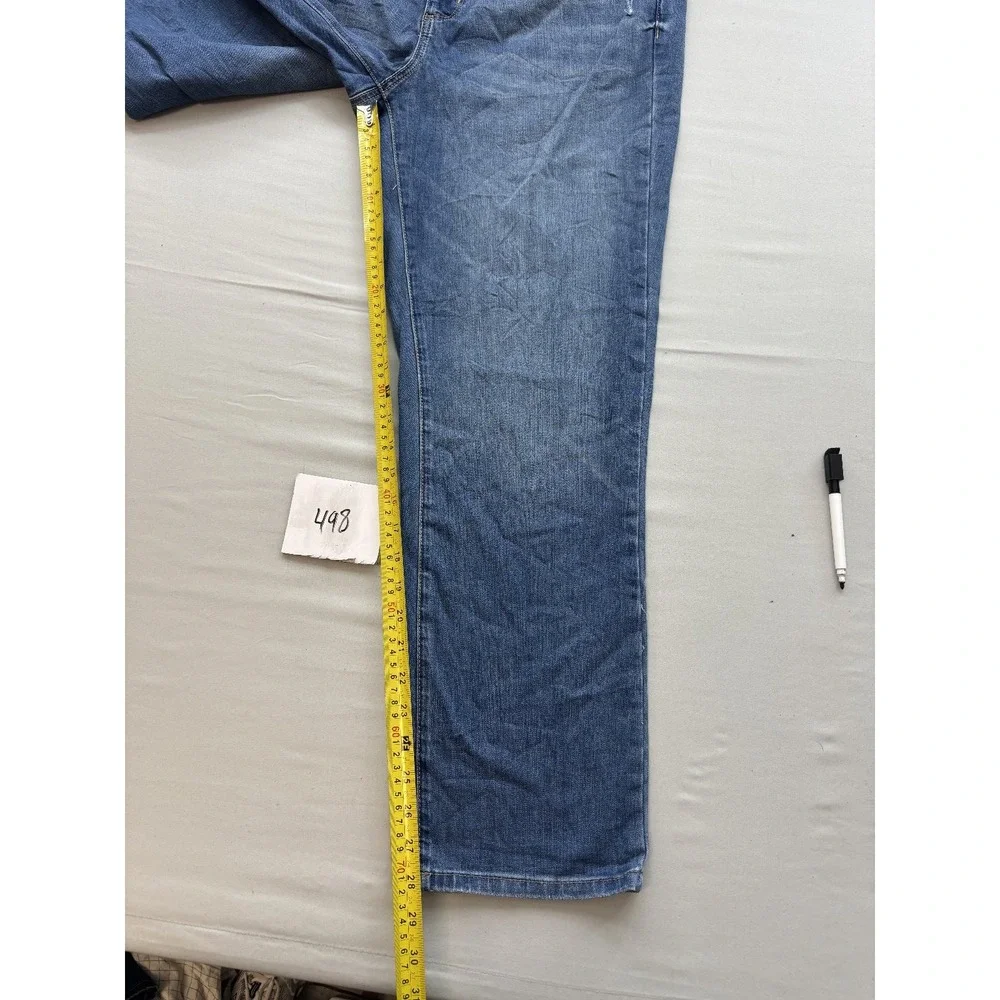 Sonoma Goods For Life Womens 16W Straight Leg Jeans Medium Wash Distressed Blue